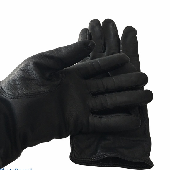 Genuine 💯 Leather Black Gloves  SIZE S - Picture 4 of 11